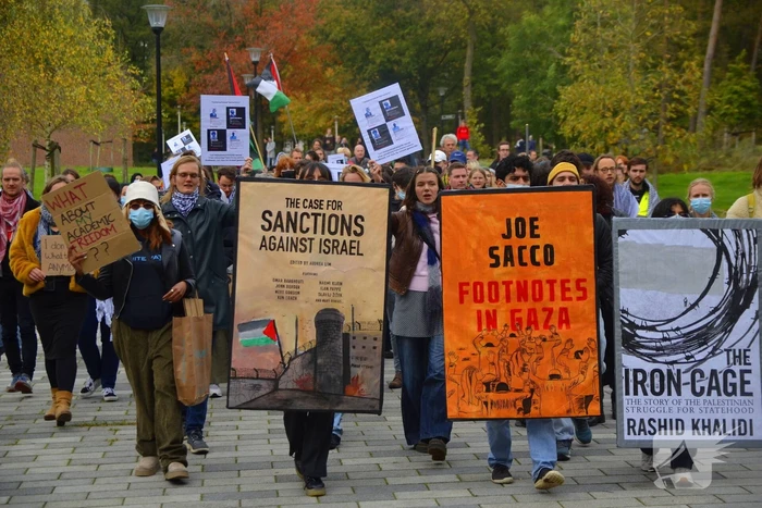 Pro Palestina demonstratie bij Nijmeegse Universiteit