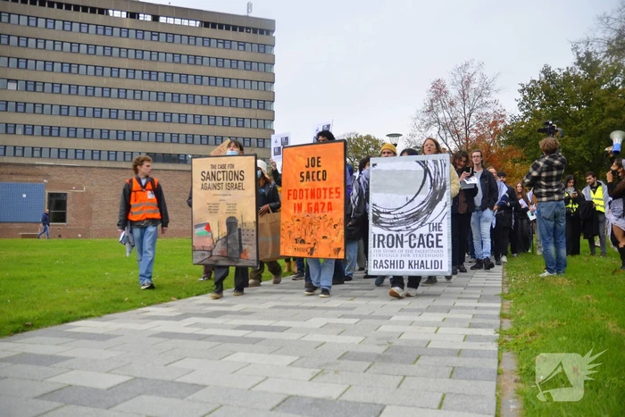 Pro Palestina demonstratie bij Nijmeegse Universiteit
