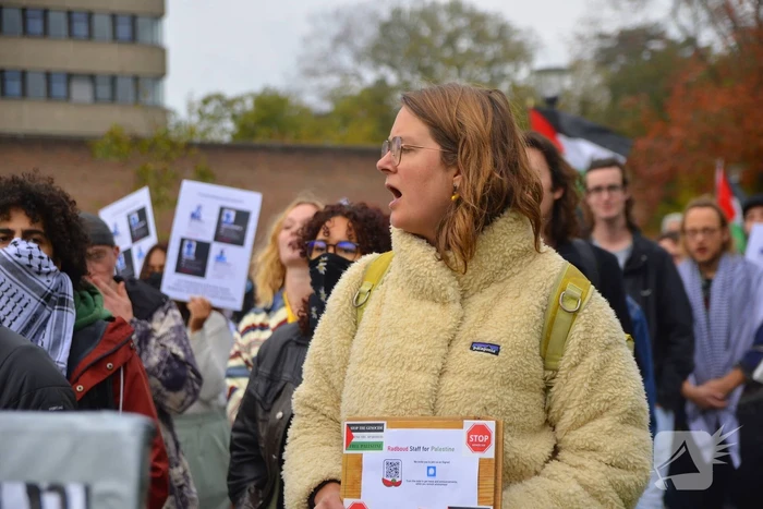 Pro Palestina demonstratie bij Nijmeegse Universiteit