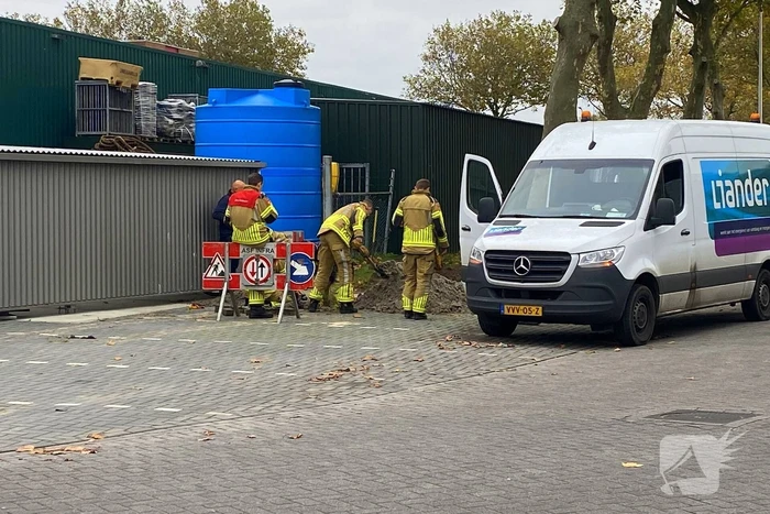 Gasleiding geraakt tijdens werkzaamheden