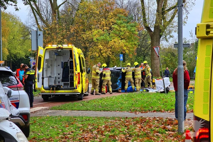 Voertuig gekanteld bij ernstig ongeval