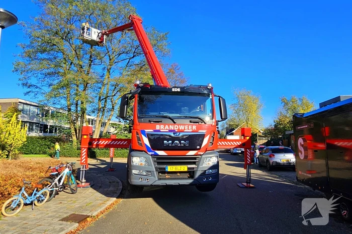 Poes Silvi door brandweer en dierenambulance gered uit boom