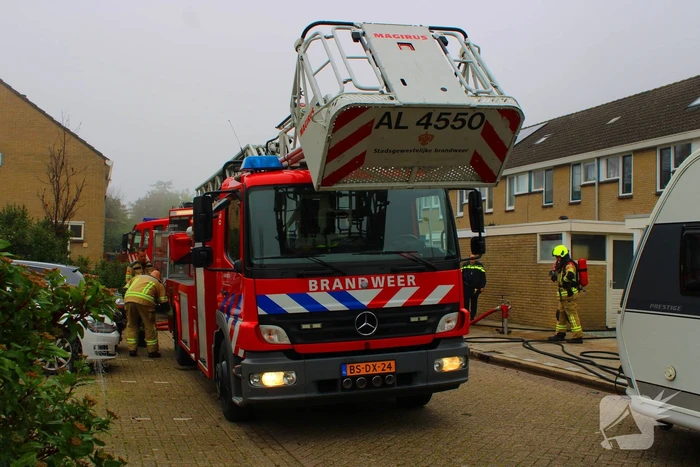 Veel rookontwikkeling bij brand in woning