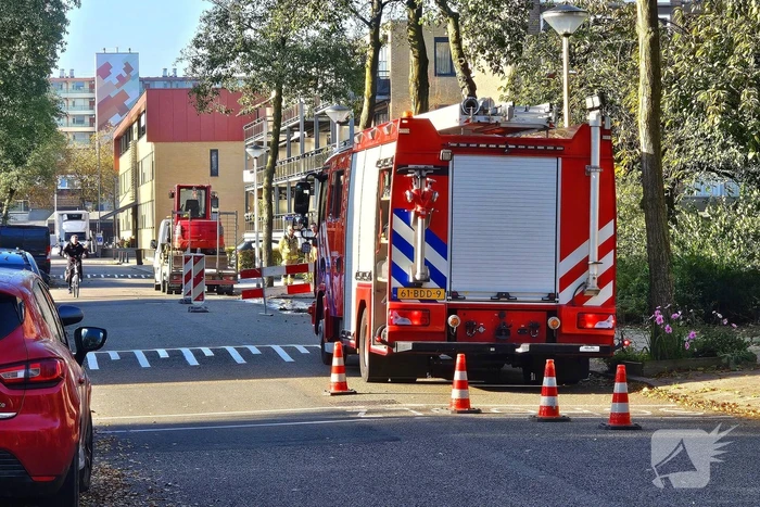 Gasleiding geraakt tijdens zaagwerkzaamheden in wegdek