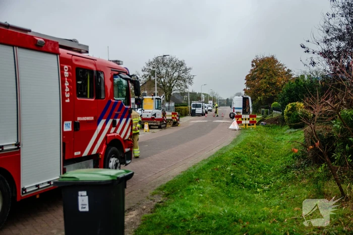 Gasleiding geraakt bij graafwerkzaamheden