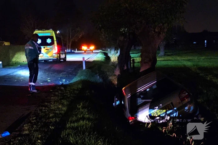 Automobilist raakt van weg en knalt tegen boom