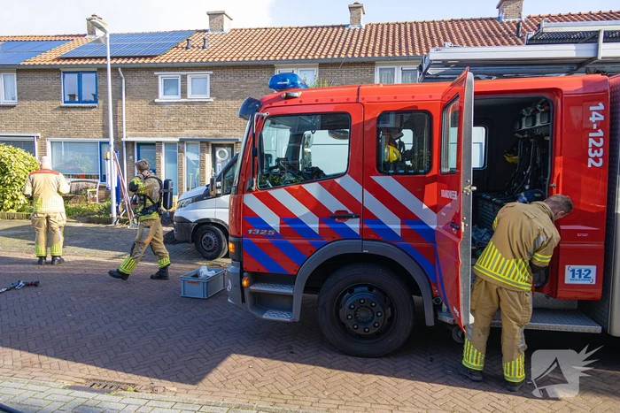 Gasleiding geraakt tijdens werkzaamheden in tuin