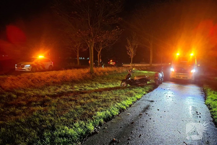 Modderige weg leidt tot ongeval voor scooterrijder