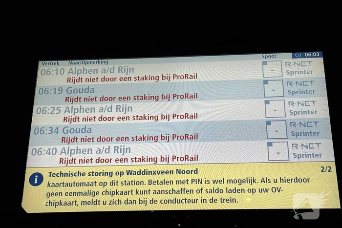 ProRail-staking leidt tot lege stations