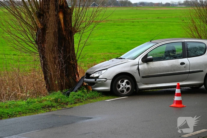 Personenauto botst tegen boom