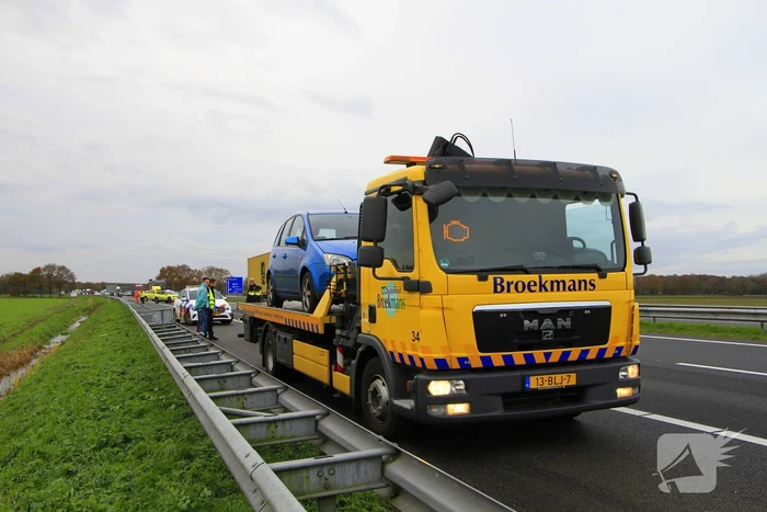 Rijstrook afgesloten door ongeval