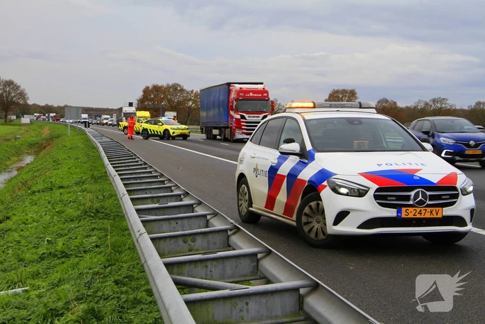 Rijstrook afgesloten door ongeval