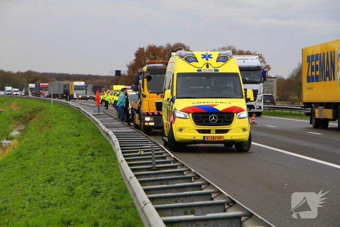 Rijstrook afgesloten door ongeval