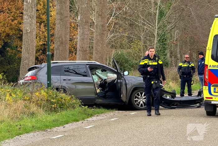 Bestuurder gewond bij botsing tegen boom