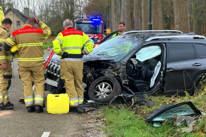 Bestuurder gewond bij botsing tegen boom