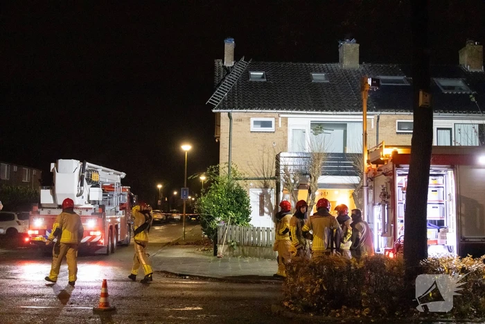 Ladder vormt gevaar tijdens storm Conall