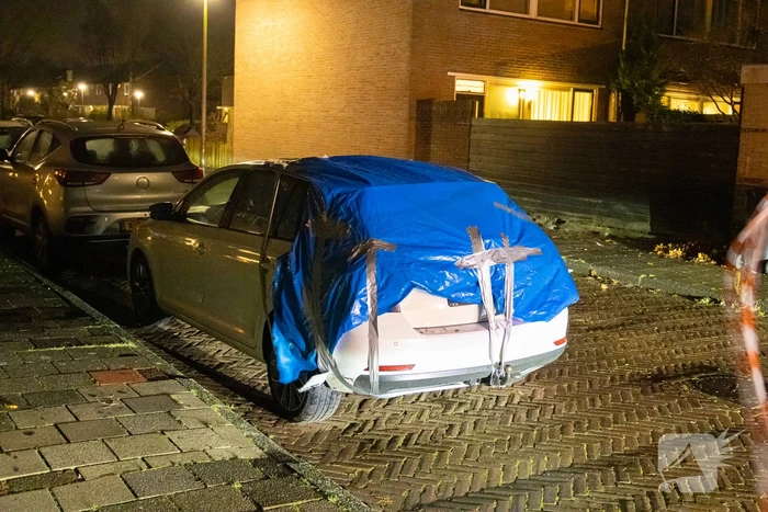 Ladder vormt gevaar tijdens storm Conall