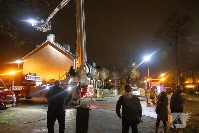 Ladder vormt gevaar tijdens storm Conall
