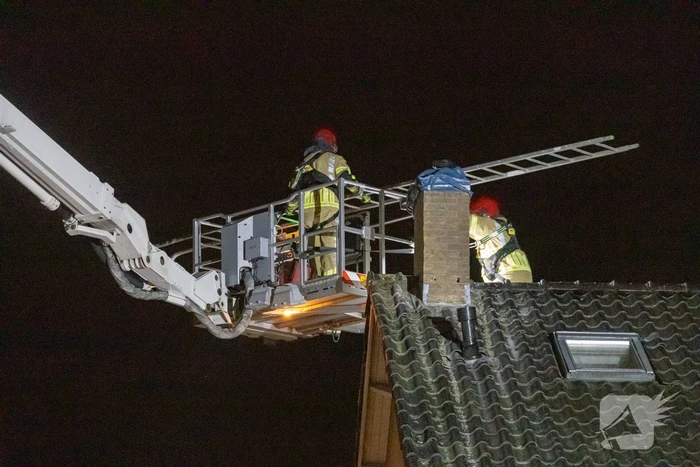 Ladder vormt gevaar tijdens storm Conall
