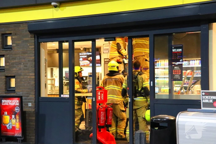Kortsluiting in shop van tankstation