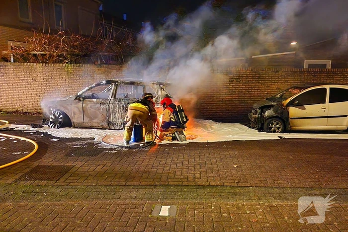 Twee auto's verwoest door brand