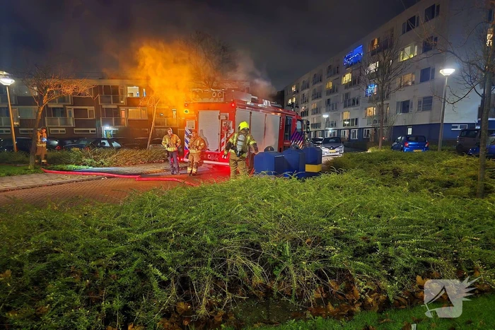 Container brand zorgt voor flinke rookontwikkeling