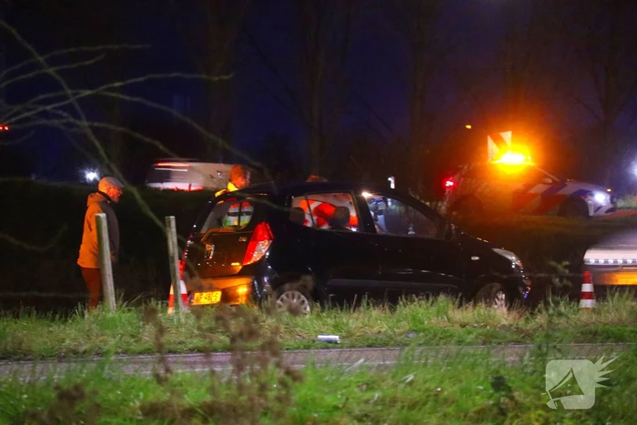 Auto's botsen op afrit snelweg