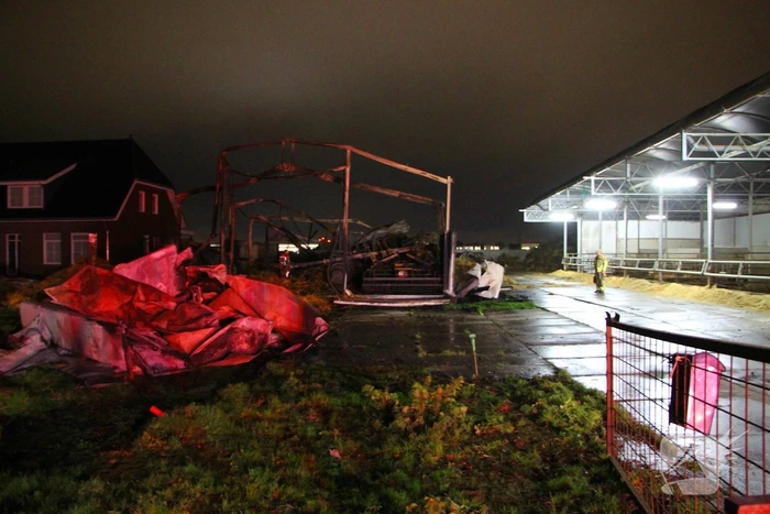 Opnieuw brand in afgebrande hooiopslag