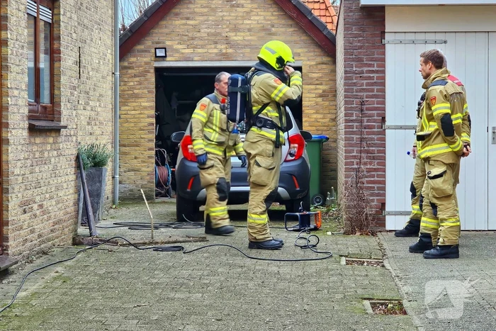 Sauna in kelder van woning vat vlam