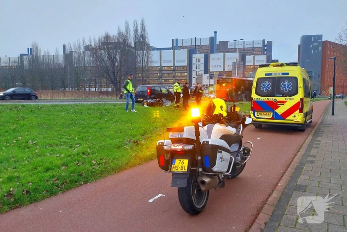 Scooterrijder gewond bij enkelzijdig ongeval