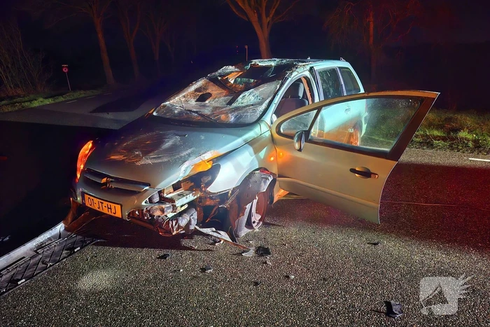 Automobilist slaat over de kop