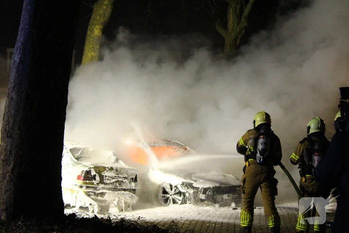 Geparkeerde auto's verwoest door brand