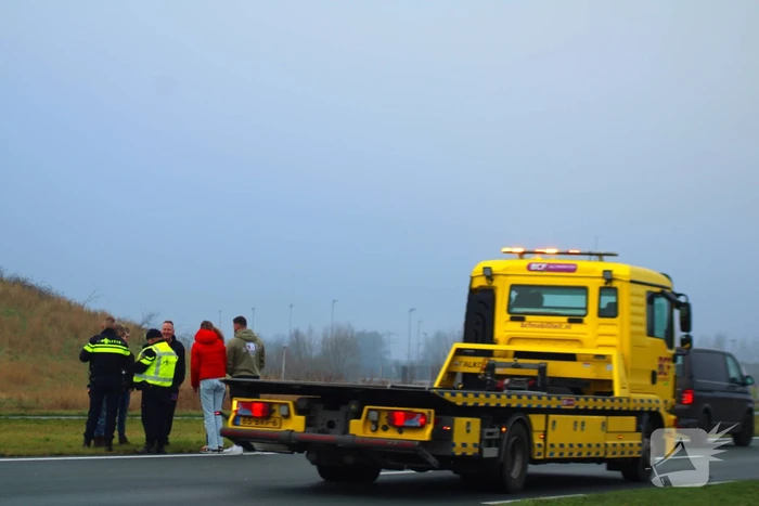 File na aanrijding tussen twee voertuigen