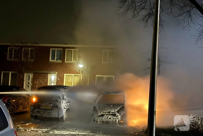 Geparkeerde personenauto vliegt in brand