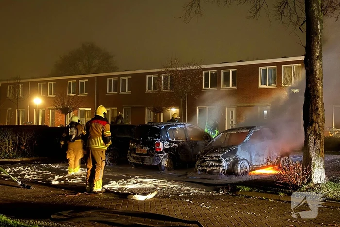 Geparkeerde personenauto vliegt in brand