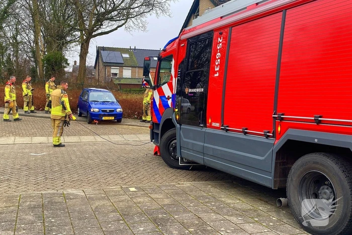 Auto rijdt meters achteruit bosschages in