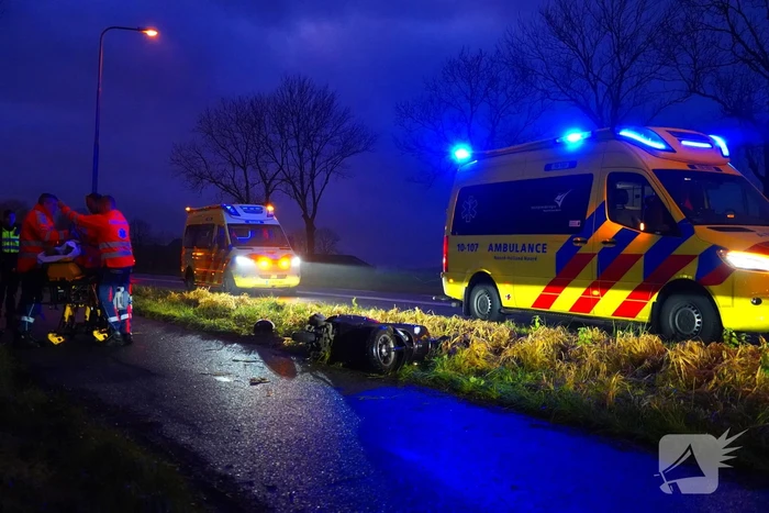 Scooterrijder zwaargewond na harde val