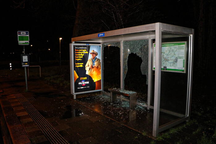 Bushokjes vernield door vuurwerk