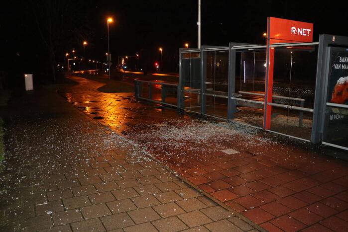 Bushokjes vernield door vuurwerk