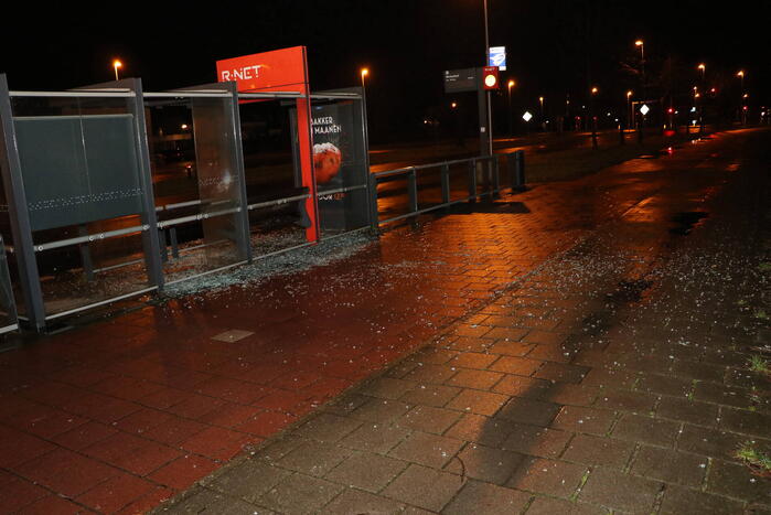 Bushokjes vernield door vuurwerk