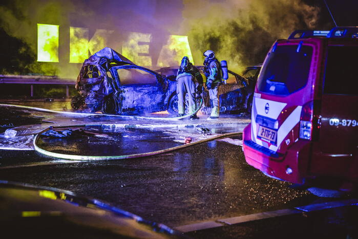 Brand na ernstig ongeval op snelweg