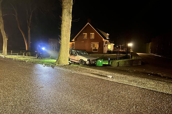 Bestuurder aangehouden na botsing met boom