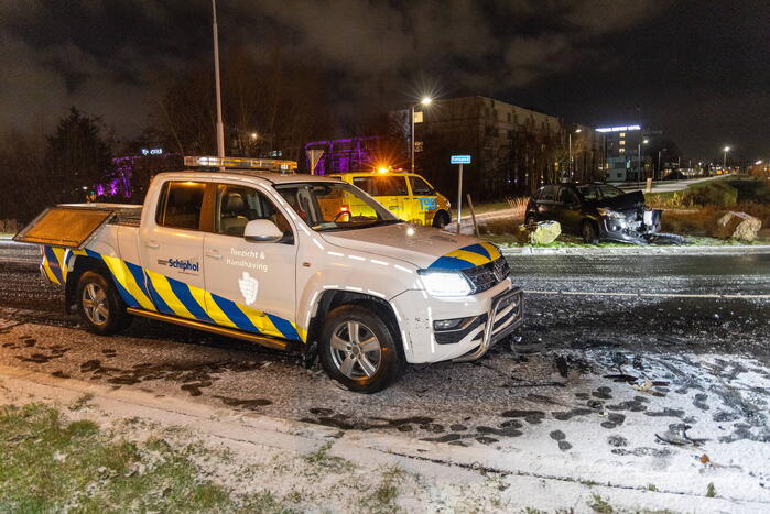 Handhavers betrokken bij ongeval door gladheid
