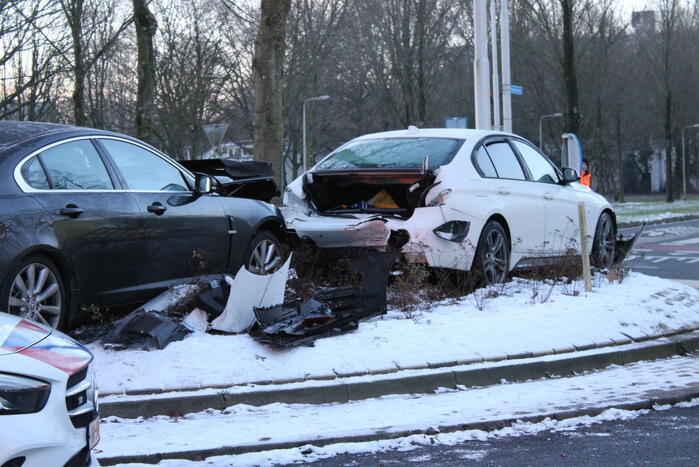 Gewonden bij ongeval op rotonde