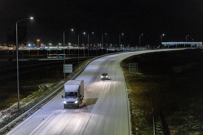 Veel files door gladheid