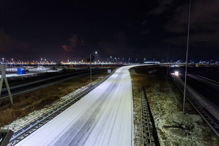 Veel files door gladheid