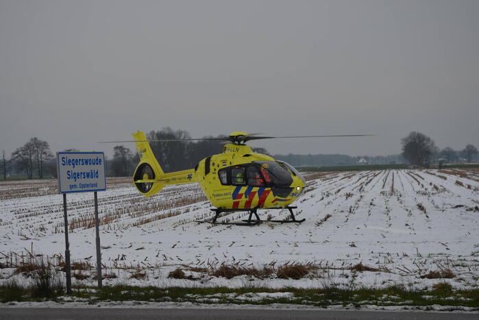 Zwaargewonde bij eenzijdig ongeval