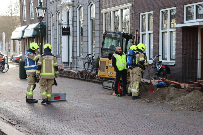 Gasleiding geraakt tijdens aanleg van glasvezelkabel