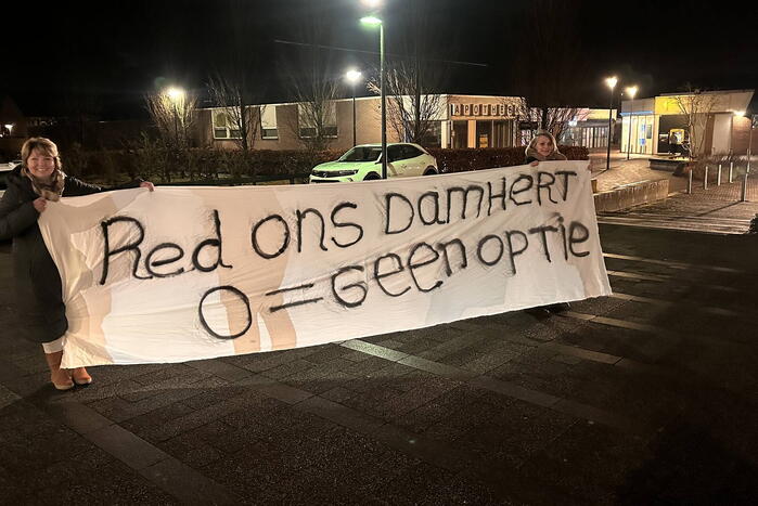 Protest tegen afschieten damherten
