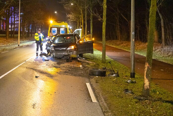 Bestuurder onder invloed botst op boom
